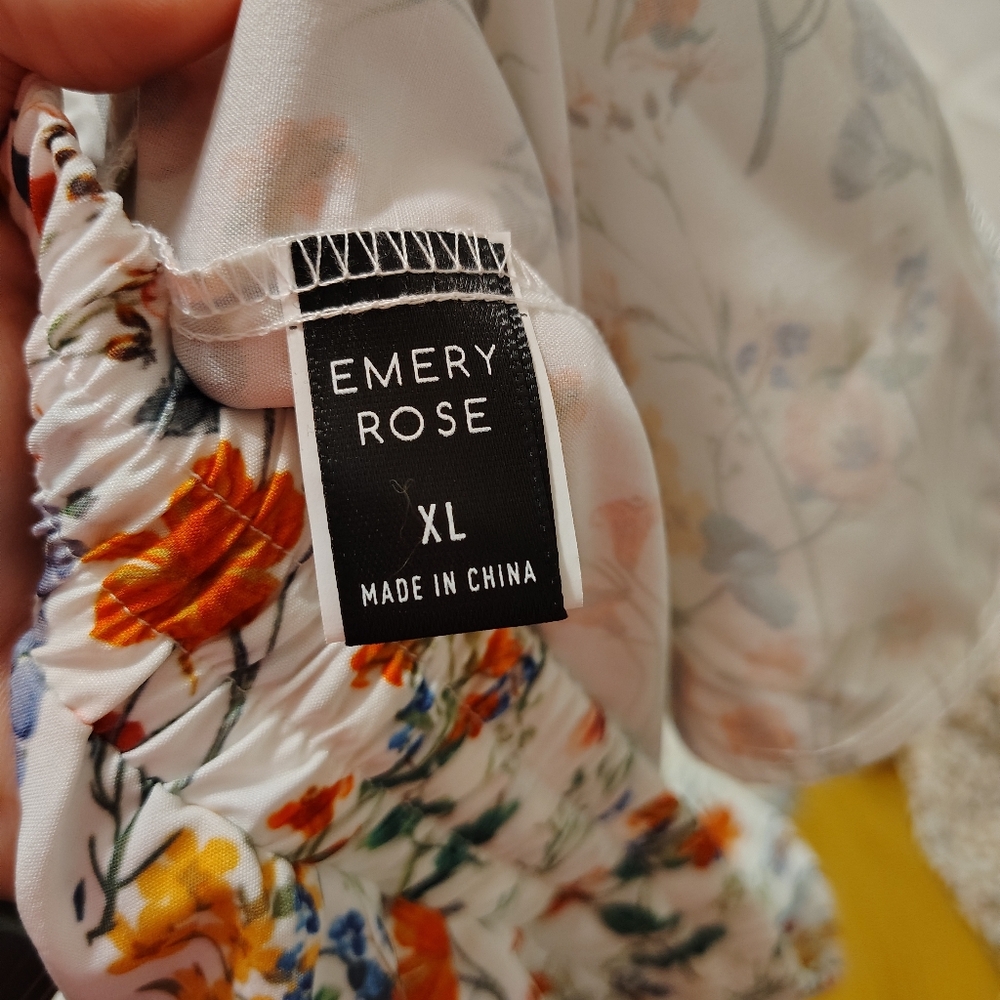 Emery Rose Size XL Floral Women's Pants Elastic Waist And Tie/Draw String - Picture 5 of 5